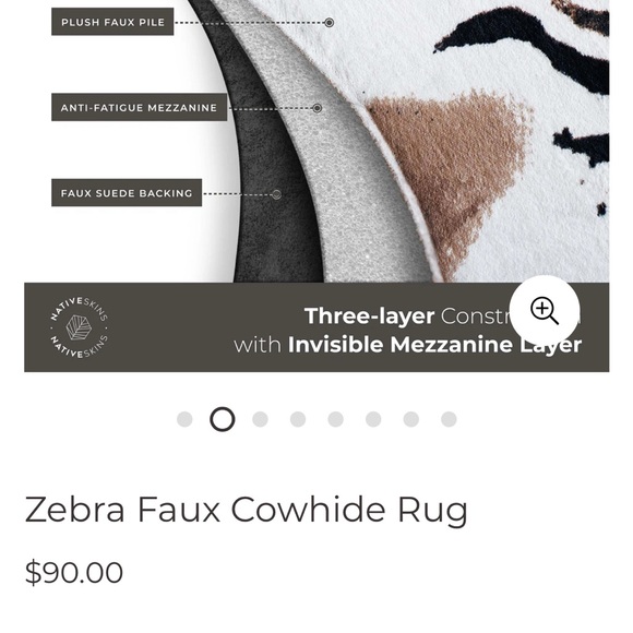 Native Zebra Print Faux Cowhide Rug - Picture 2 of 5